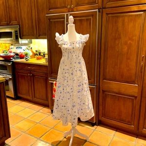 Hill House Ellie Nap Dress Blue Botanical size XS